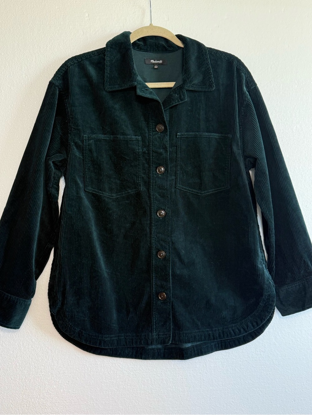 Madewell Corduroy Kentwood Oversized Shirt Jacket Shacket Forest Green Size S